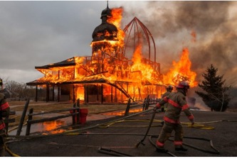 St. Elias the Prophet Church burning.