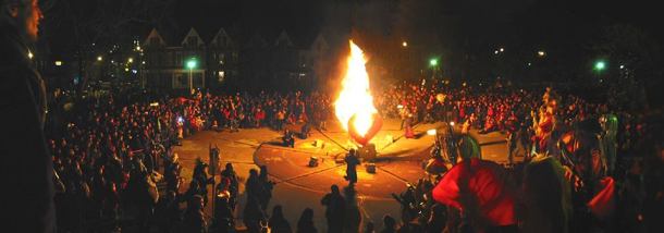 Winter solstice bonfire.