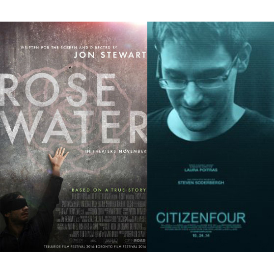Rosewater and CitizenFour posters.