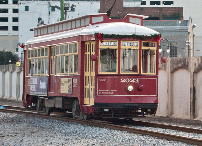 A New Orleans streetcar.