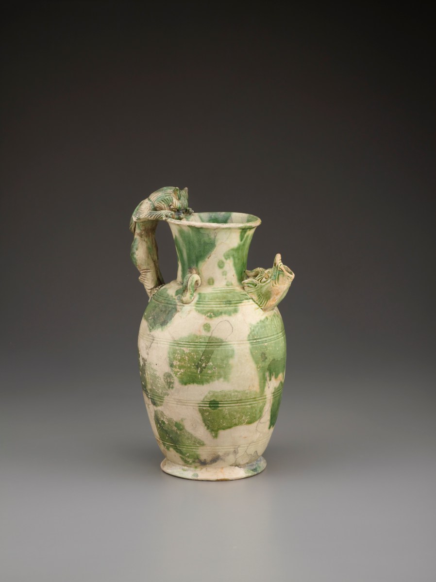 Green splashed ewer.