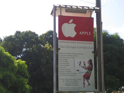 Apple sign, Tonga.