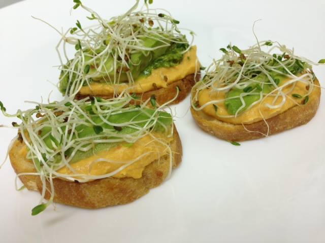 Sprouts on sandwiches.