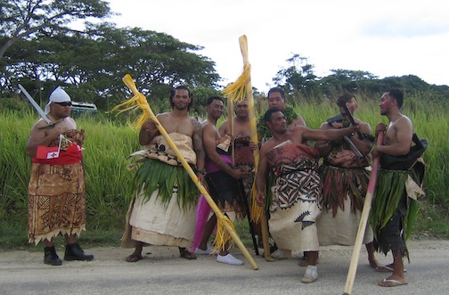 Waiting for the king of Tonga.