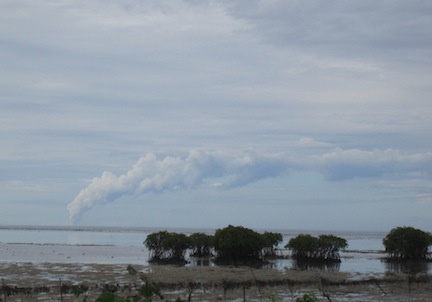 Volcano smoke seen from our house.