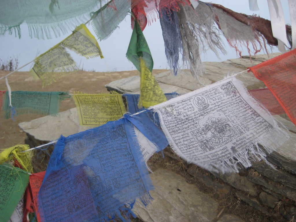 Buddhist flags.