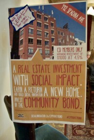 Community bond sign.