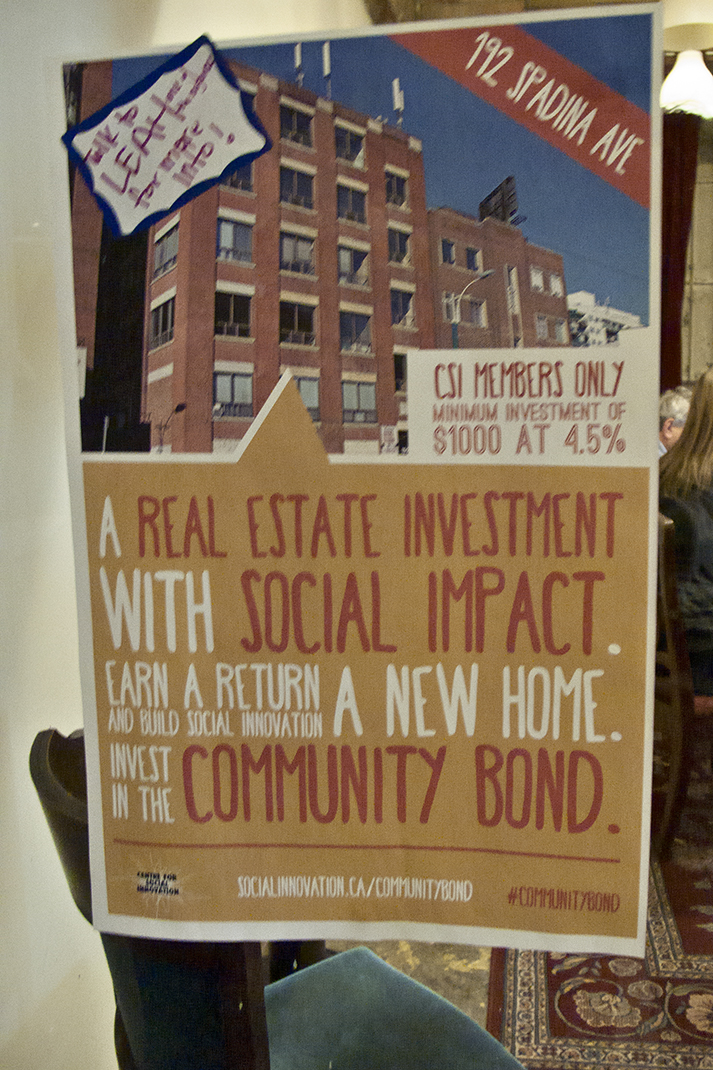 Community bond sign.