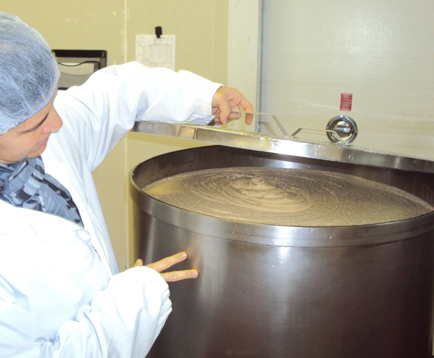 Hummus being made at Sunflower Kitchen.