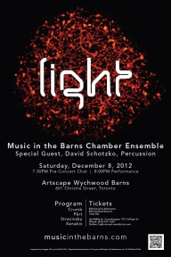 Light concert program, Music in the Barns.