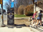 Raccoon mural at foot of Baldwin Steps.
