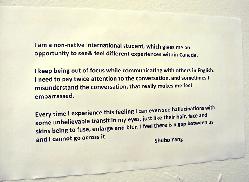 Shubo Yang artist statement.