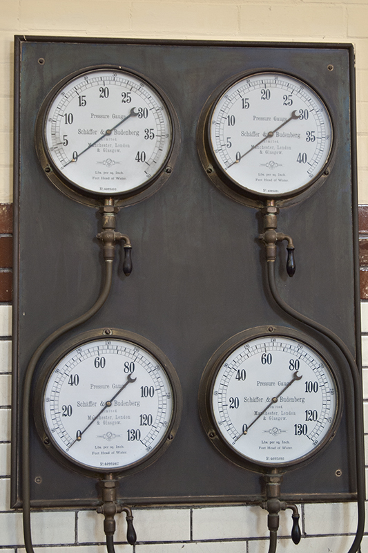 Pressure gauges.