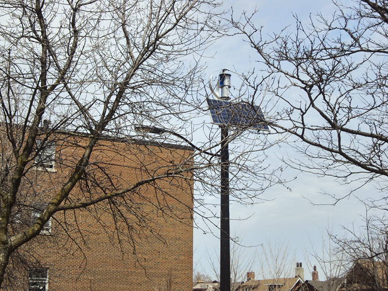Northcliffe Parkette Solar Panel and Windmill.