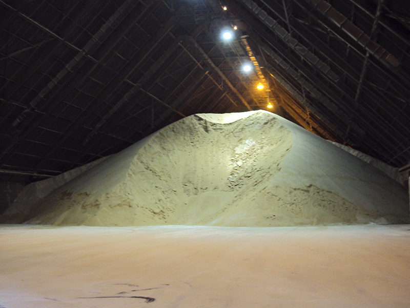 Mound of raw sugar.
