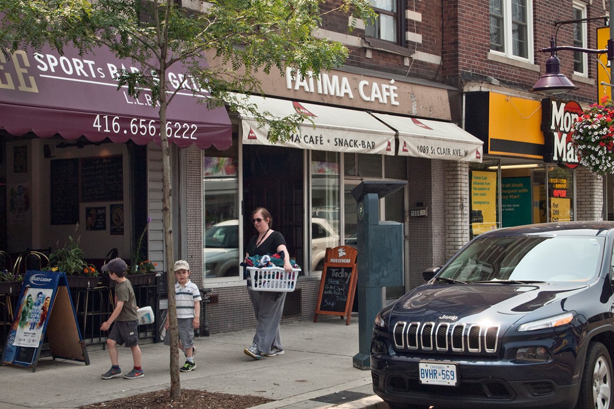 To the laundromat on St. Clair W.