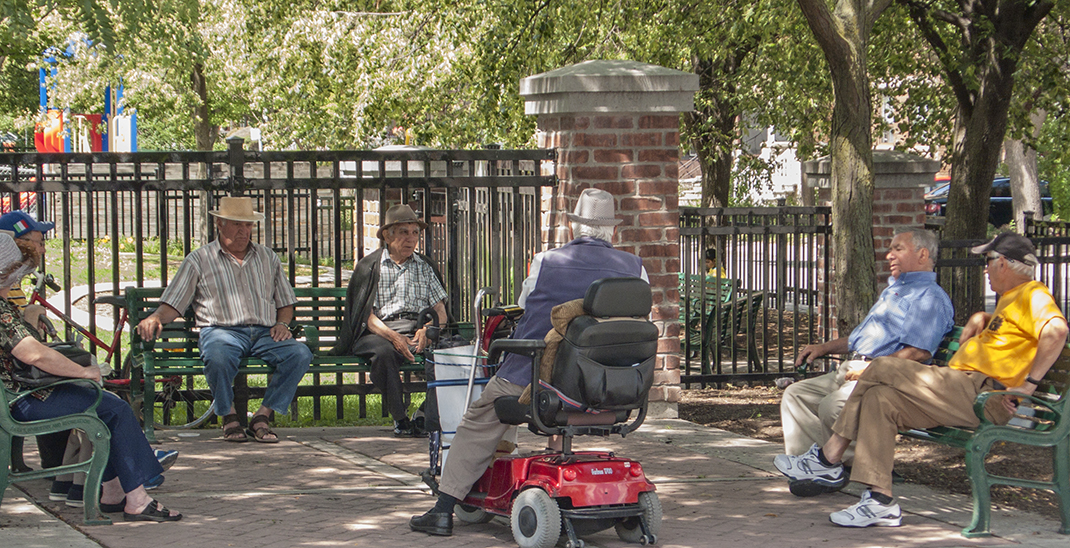 At Northcliffe parkette on St. Clair W.