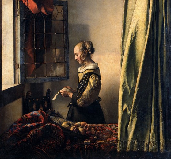 Girl Reading a Letter by an Open Window