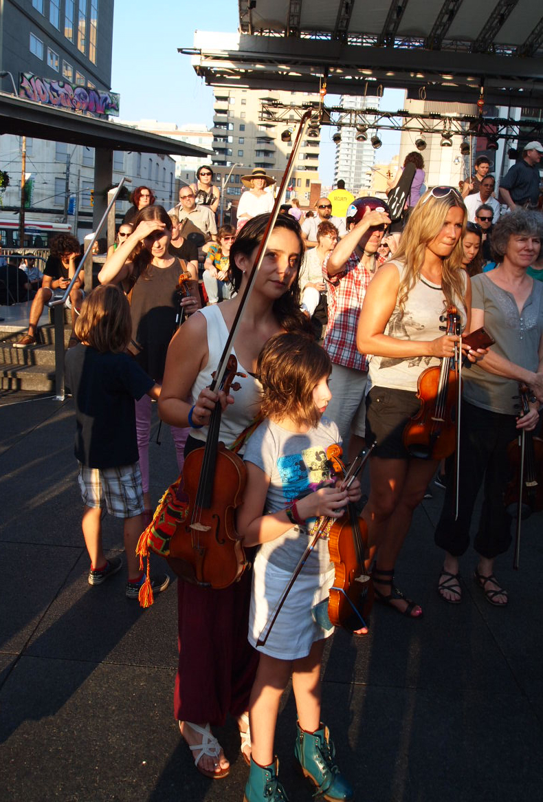 Listening to directions.