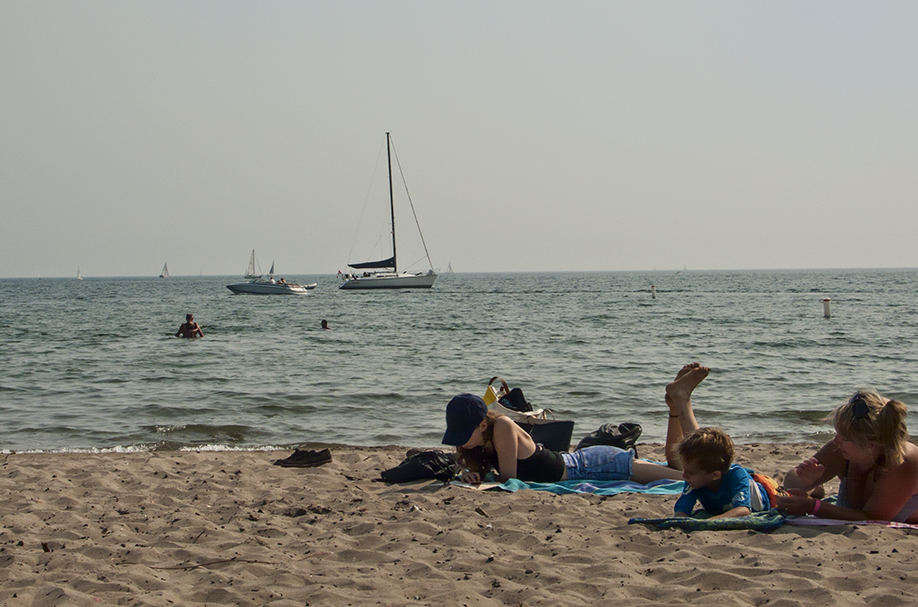 Boats out from Ward's island beach.