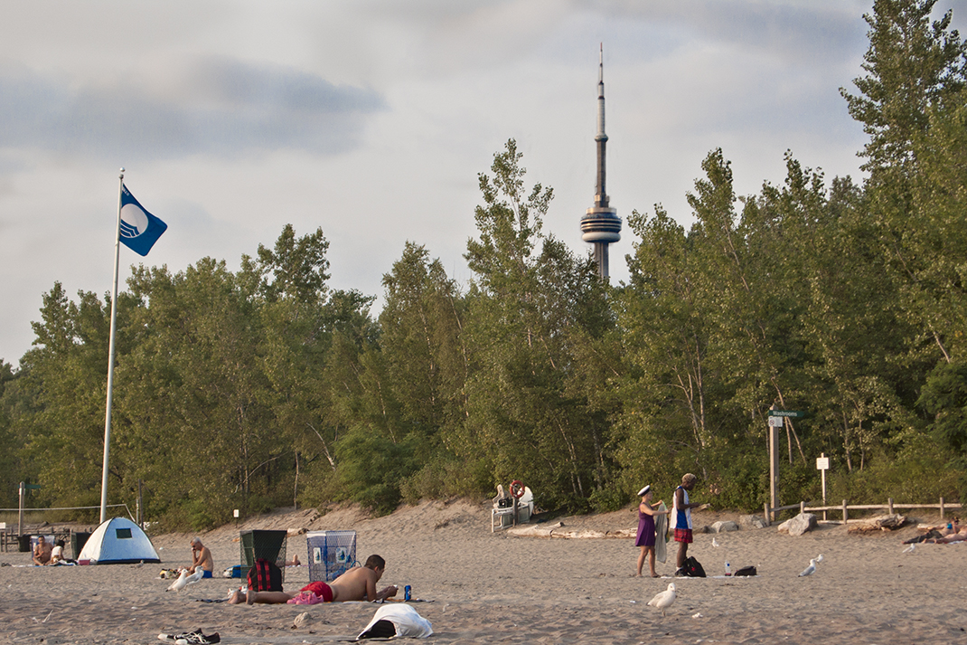 CN tower from Hanlan's beach.