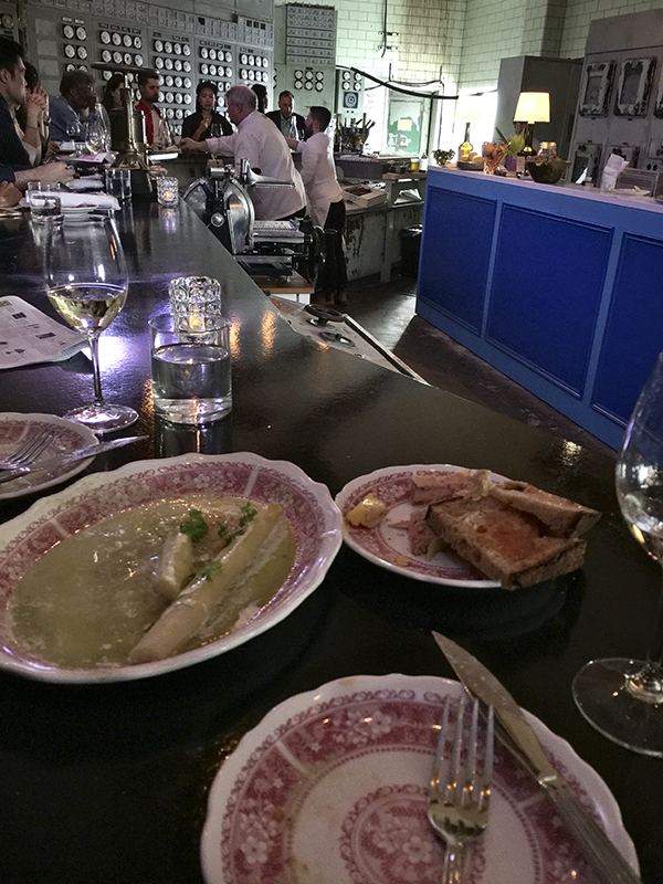 Asparagas and fois gras.