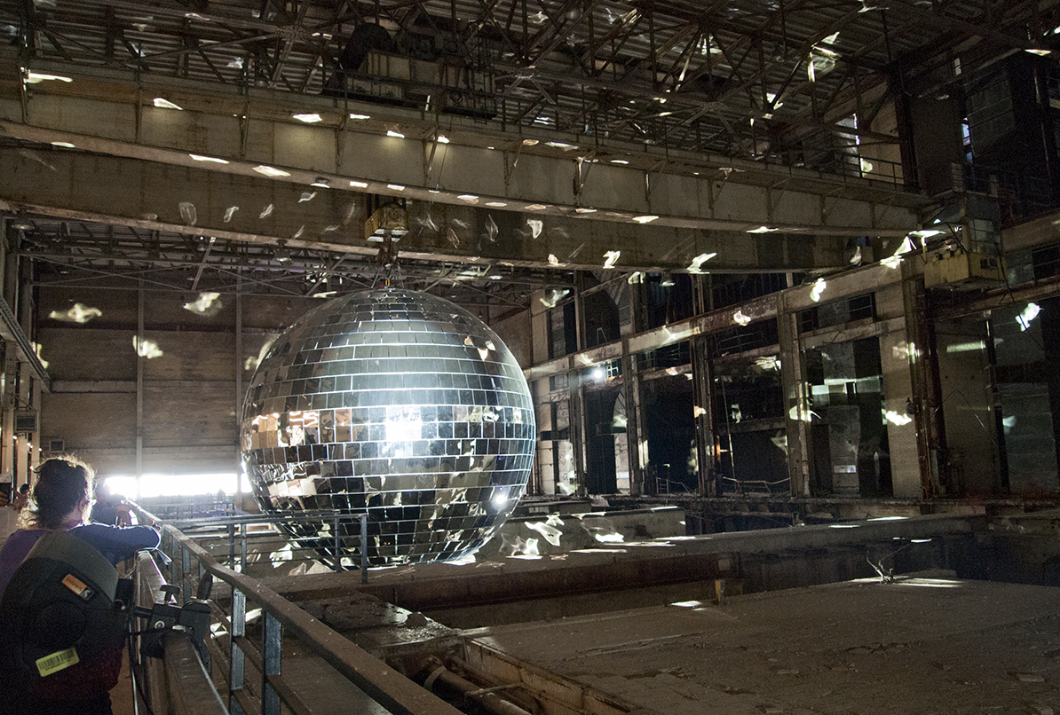 Mirror ball at the Hearn.