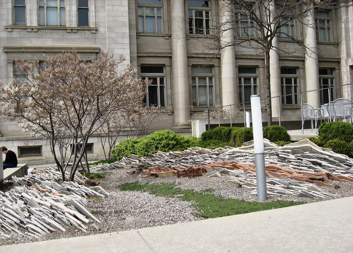 Gardiner Museum rock garden sans plants.