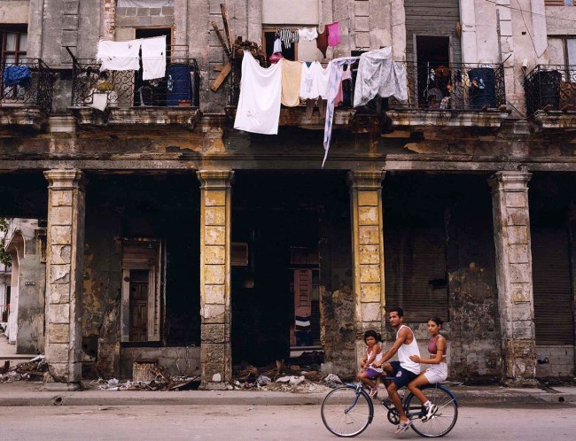 Havana family on bicycle.