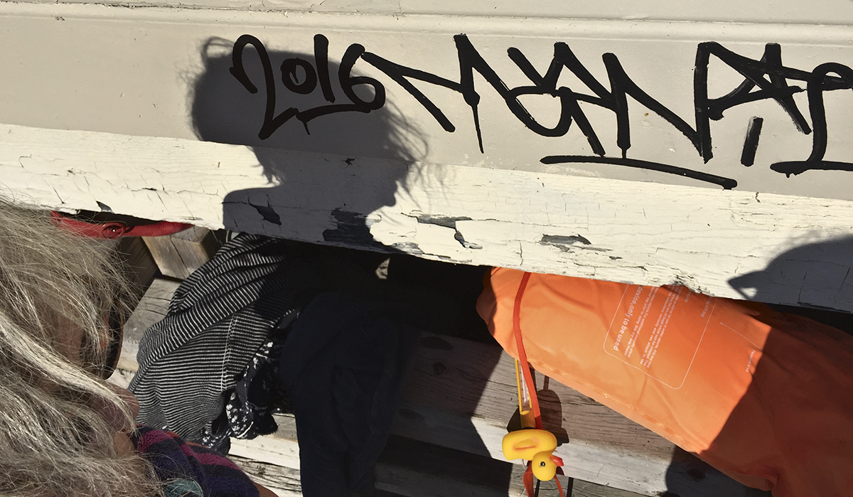 Our post-swim shadows at Cherry Beach.