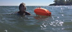 Swimming in Lake Ontario.