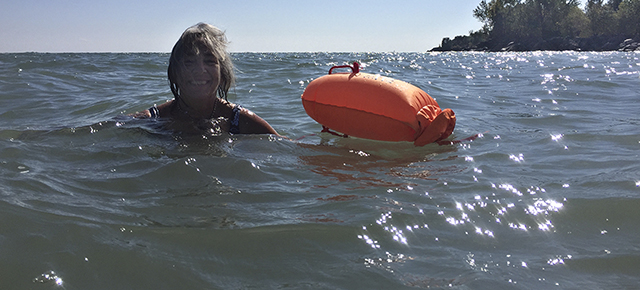 Swimming in Lake Ontario.