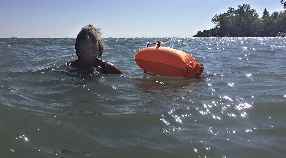 Swimming in Lake Ontario.