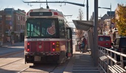 Boarding St. Clair streetcar.
