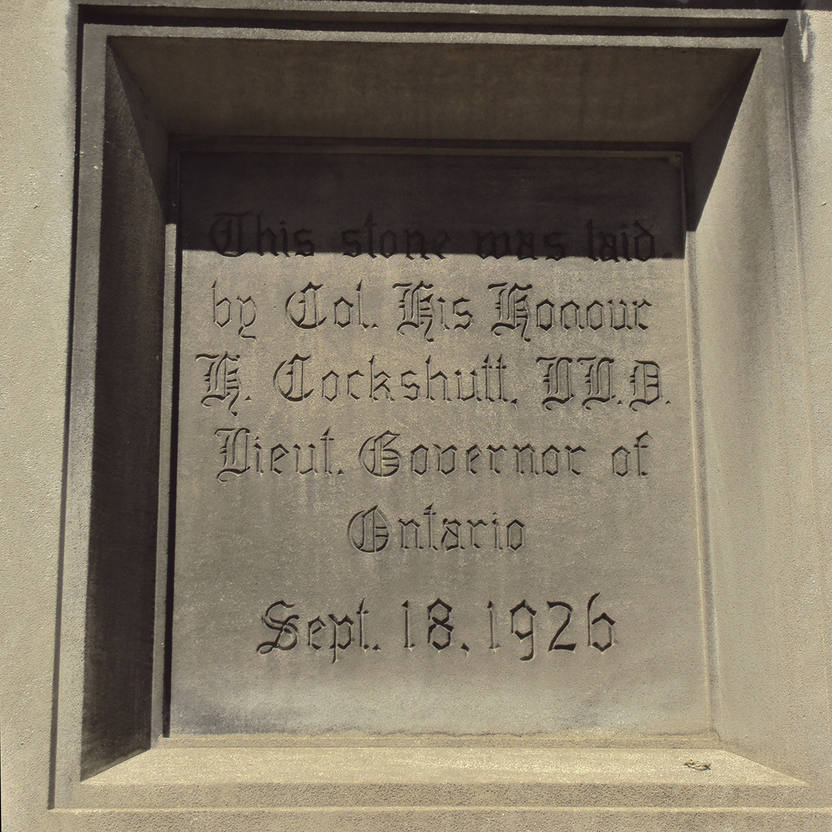 Vaughan Rd Academy cornerstone.