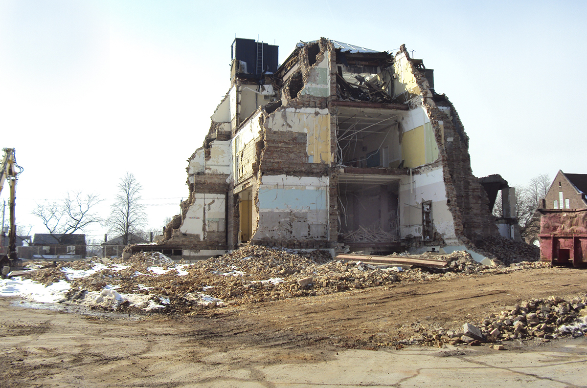 Hughes P.S. outer walls gone.