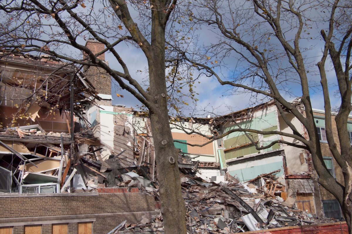 Collapsed school.