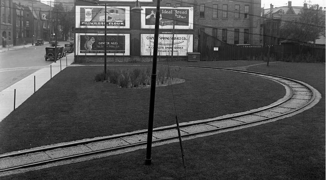 Mutual St streetcar loop, 1929.
