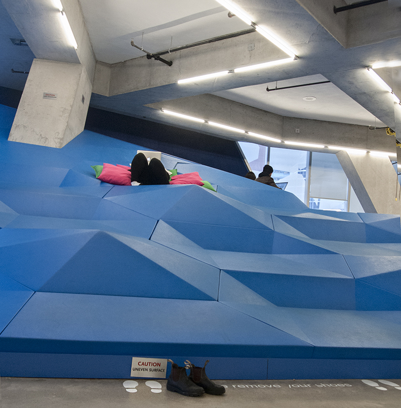 Lying on the blue mountain.