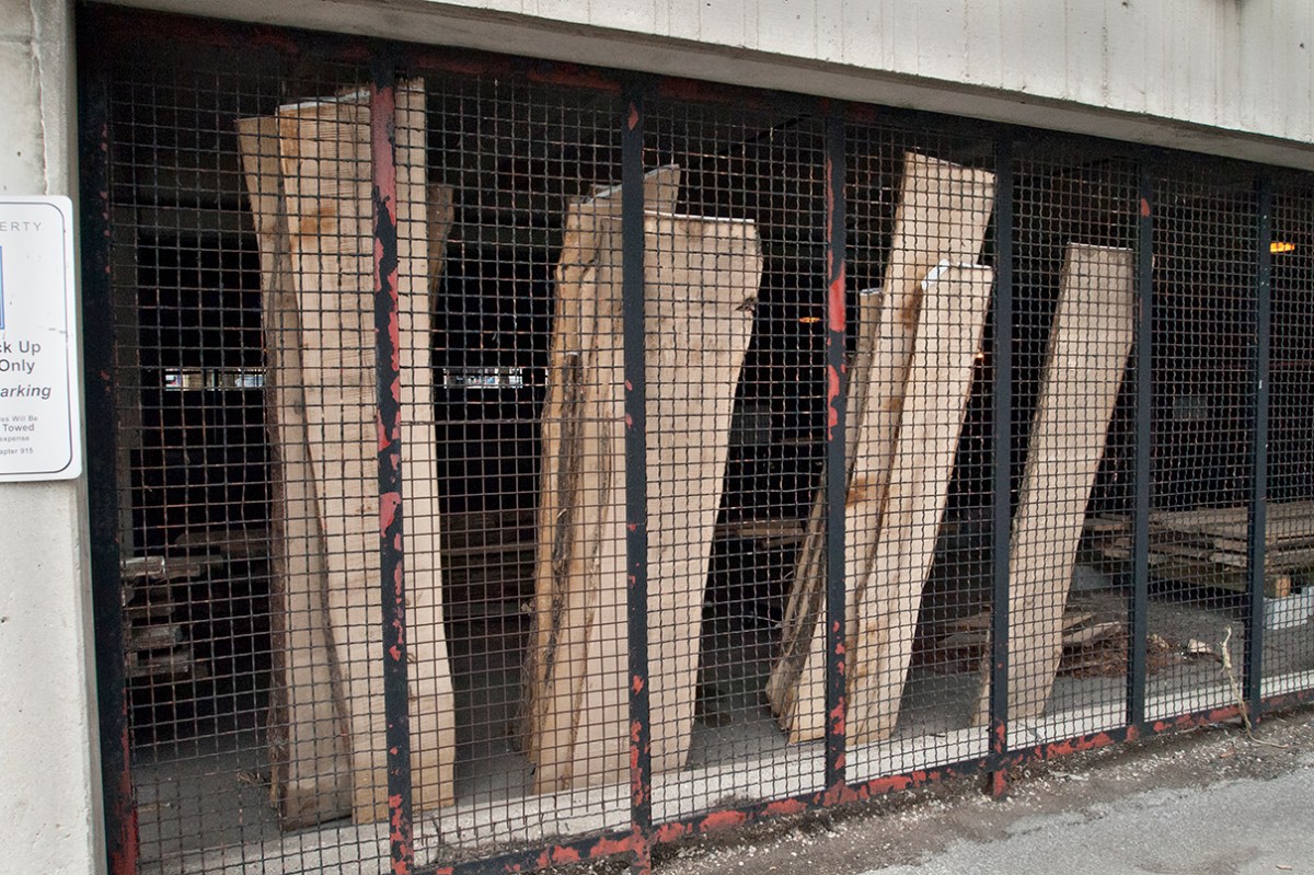 Stored lumber drying.