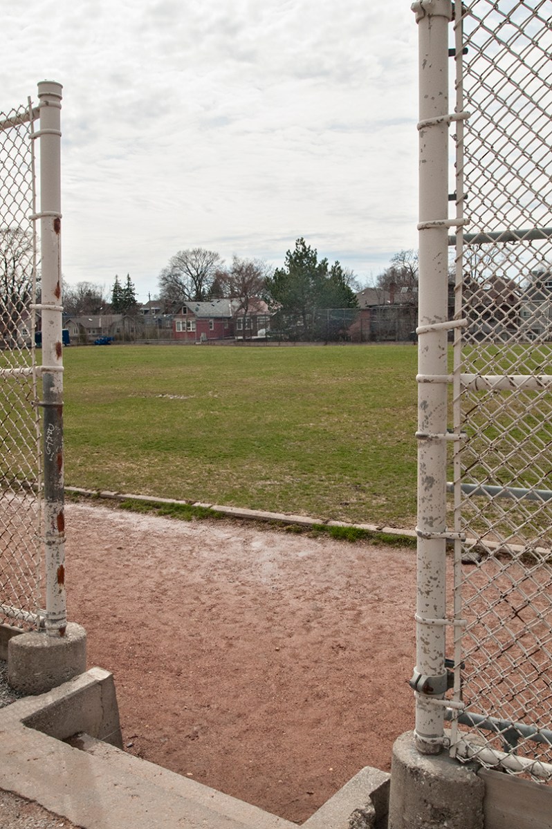 Open gate with steps.