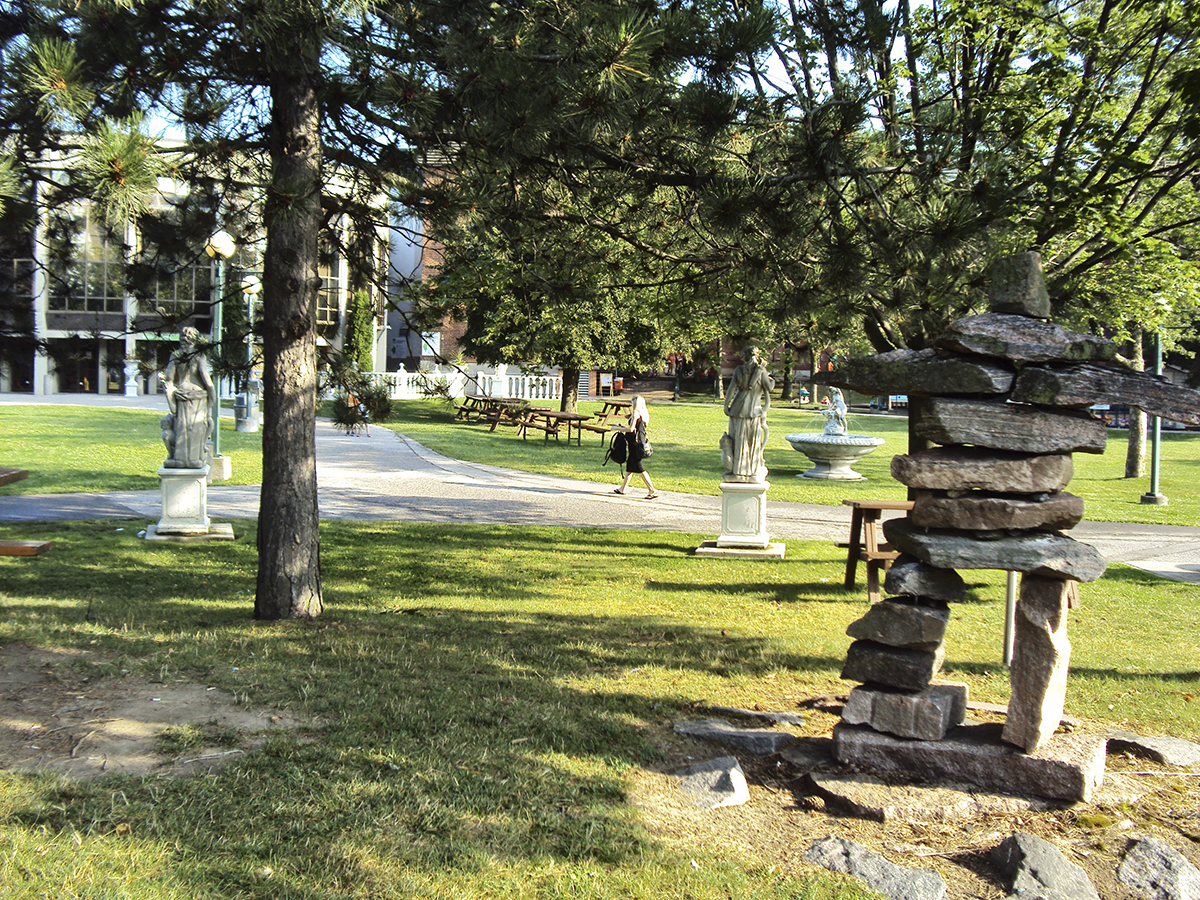 Sculptures on grounds.