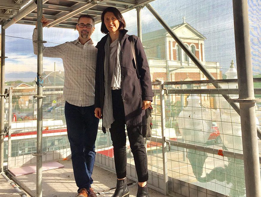 Heather and Kevin on the roof.