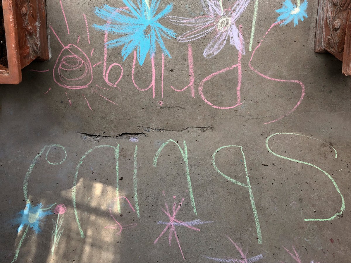 Spring written in chalk